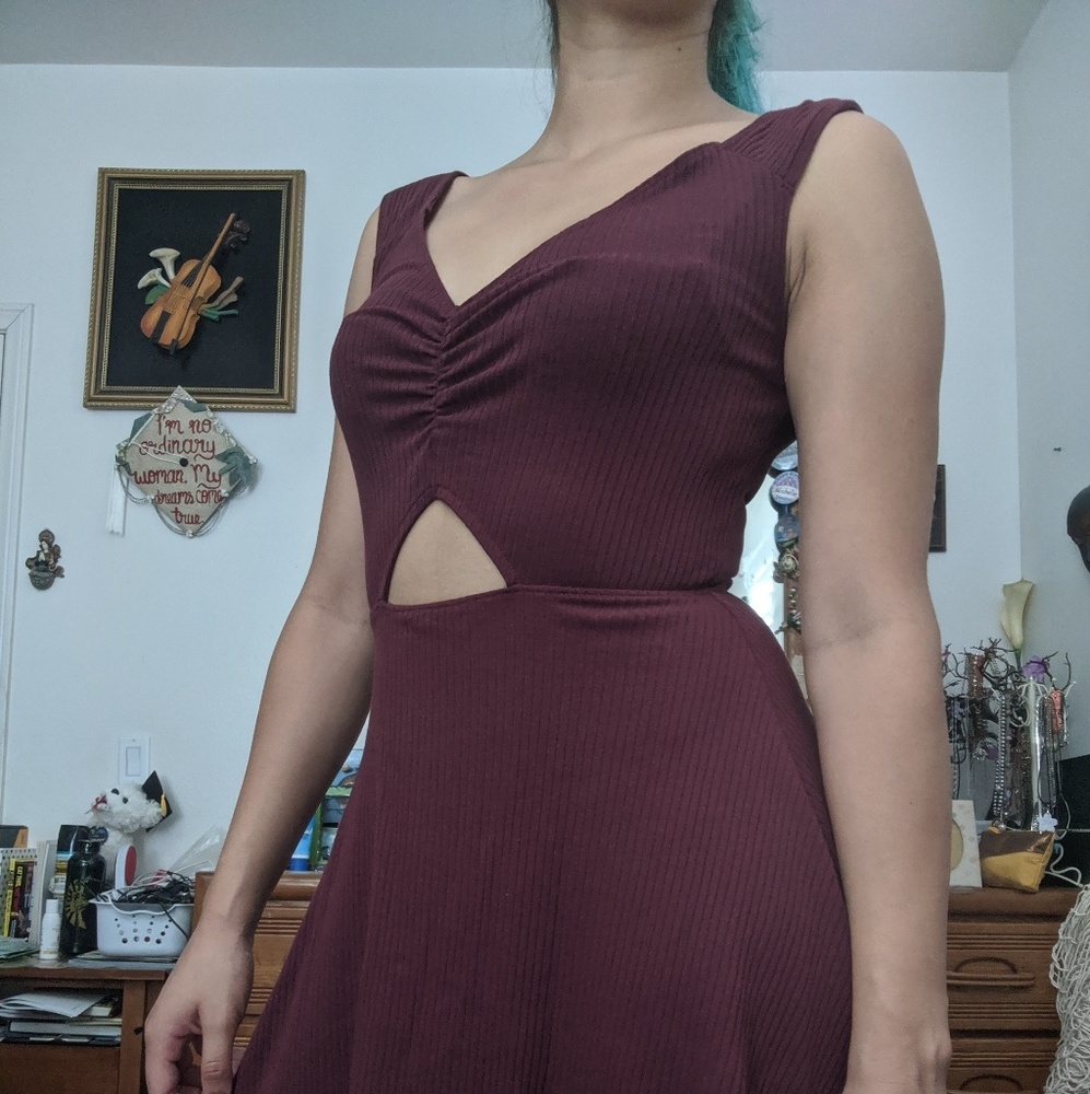 Maroon Skater Dress